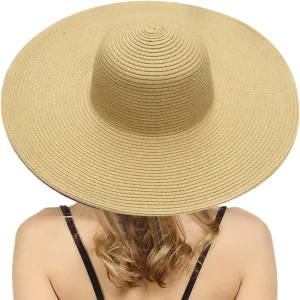 Fashion Wide Brim Straw Hats for Womens Summer Foldable Big Floppy Beach Sun Hats Ladies UV UPF 50  Vacation Outdoor Caps