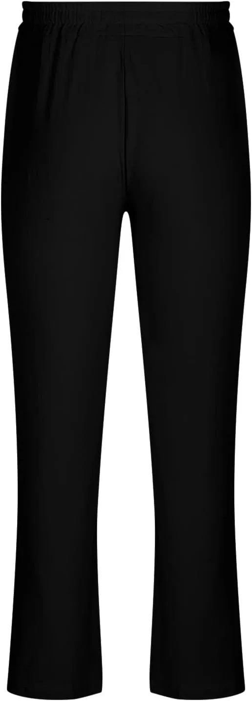 Finelylove Mens Linen Pants Casual Beach Yoga Pants Loose Fit Elastic Waist Straight Leg Solid Trousers with Pockets