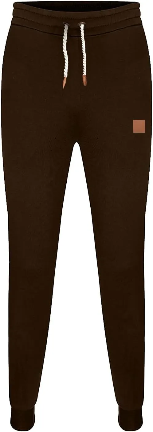Fleece Lined Sweatpants for Men Slim Fit Jogger Pants with Drawstring Casual Track Pants Tapered Winter Trousers