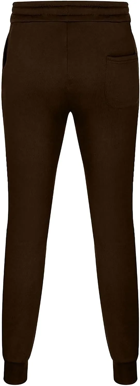Fleece Lined Sweatpants for Men Slim Fit Jogger Pants with Drawstring Casual Track Pants Tapered Winter Trousers