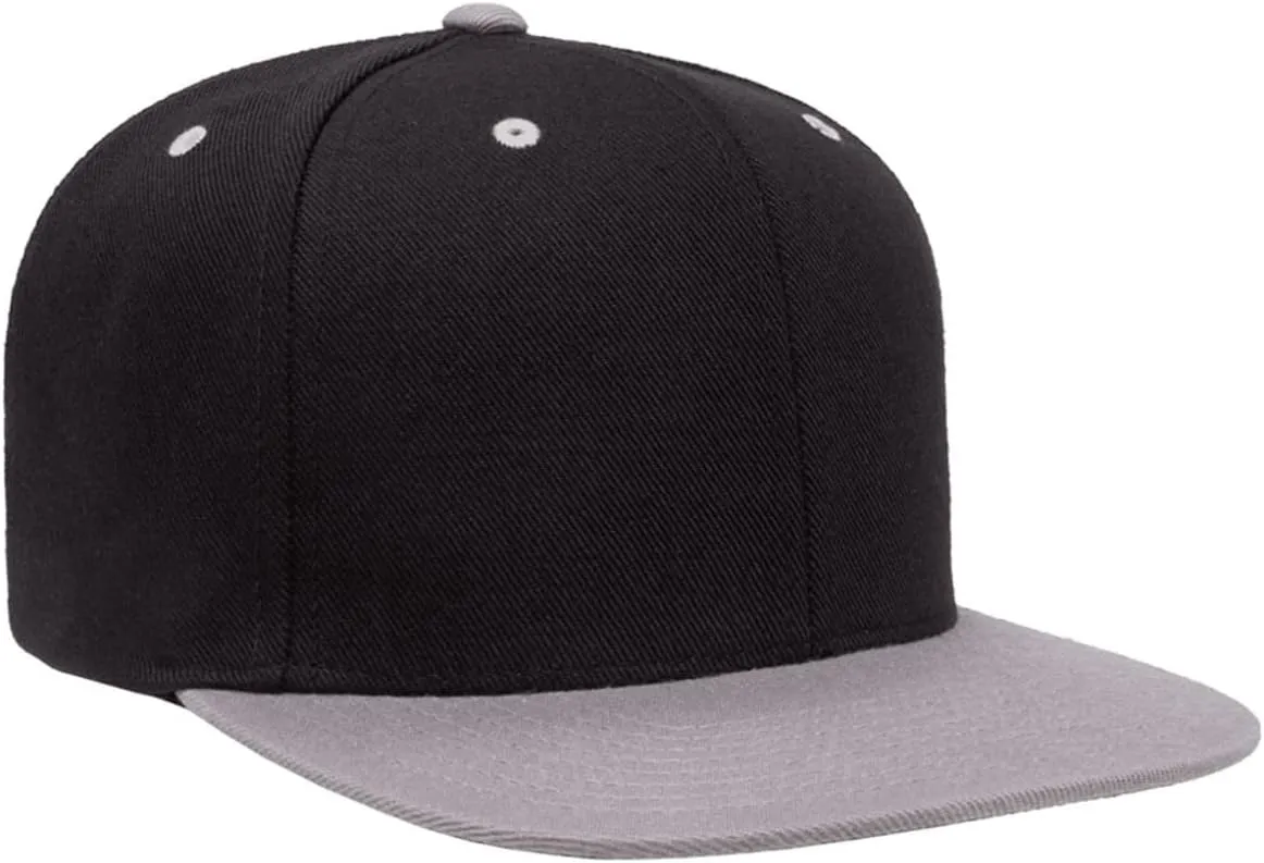 Flexfit Yupoong Classics Mens Womens 6-Panel Premium Adjustable Baseball Cap, Snapback, Flat Bill, One Size