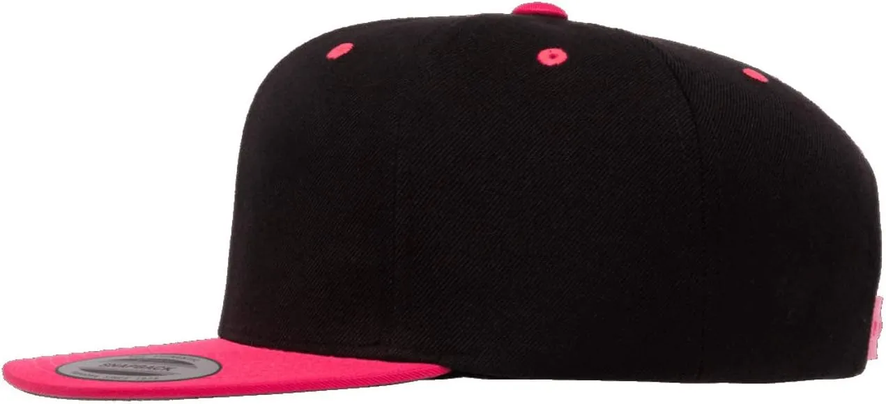 Flexfit Yupoong Classics Mens Womens 6-Panel Premium Adjustable Baseball Cap, Snapback, Flat Bill, One Size