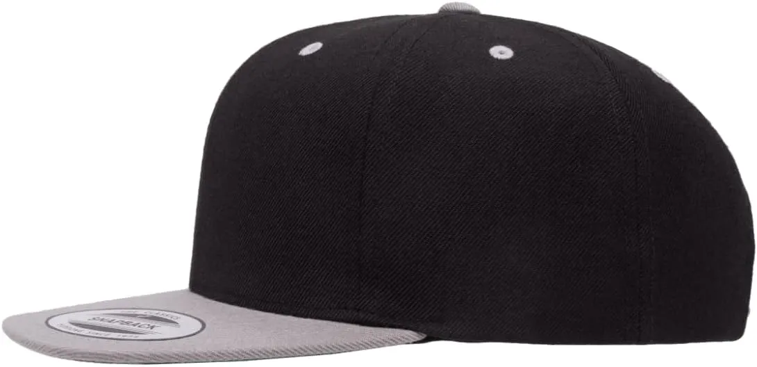 Flexfit Yupoong Classics Mens Womens 6-Panel Premium Adjustable Baseball Cap, Snapback, Flat Bill, One Size