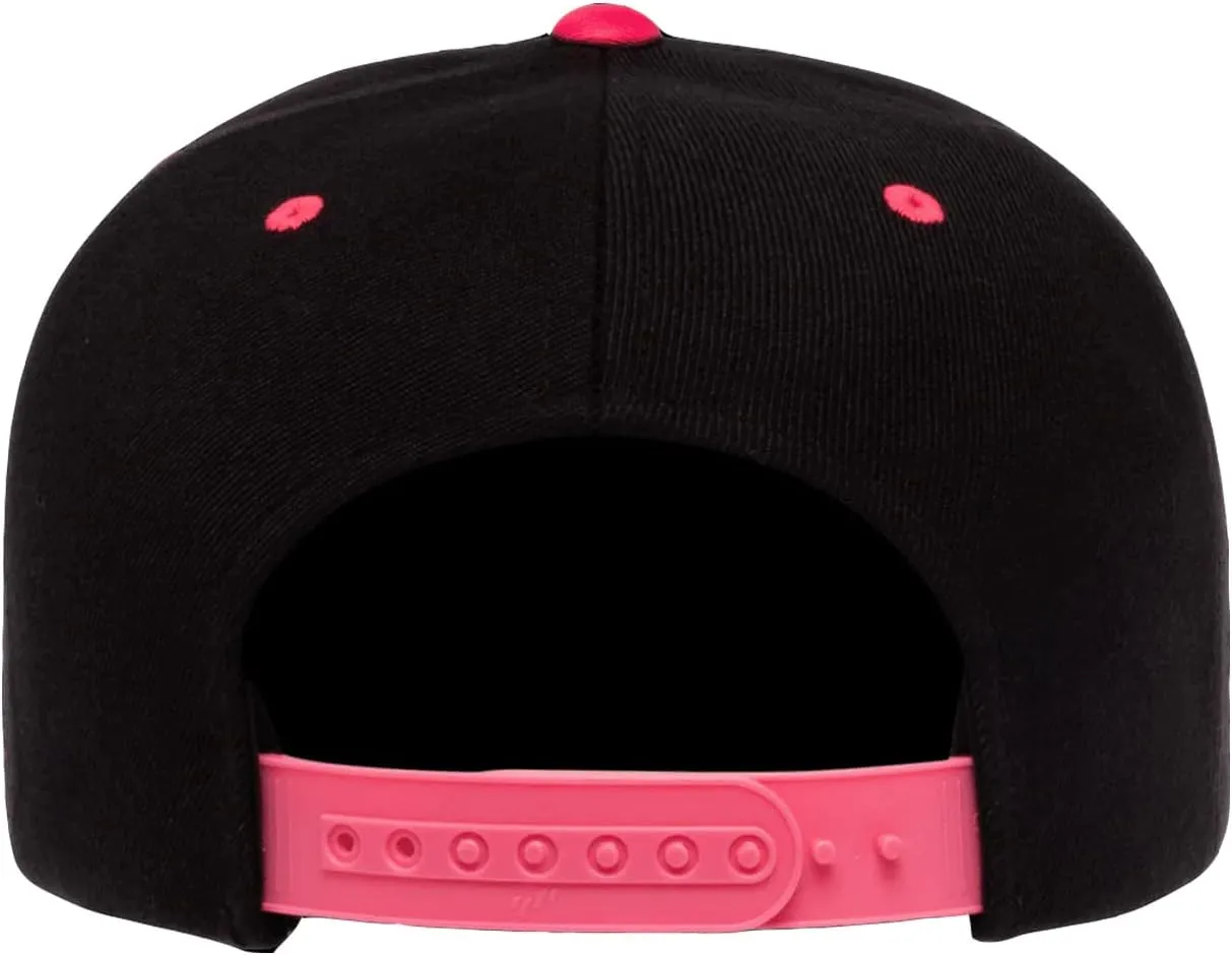Flexfit Yupoong Classics Mens Womens 6-Panel Premium Adjustable Baseball Cap, Snapback, Flat Bill, One Size