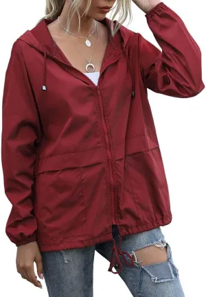 FRMUIC Rain Jackets for Women Waterproof Lightweight Hooded Rain Coats for Hiking Travel Outdoor Windbreaker Travel Jacket