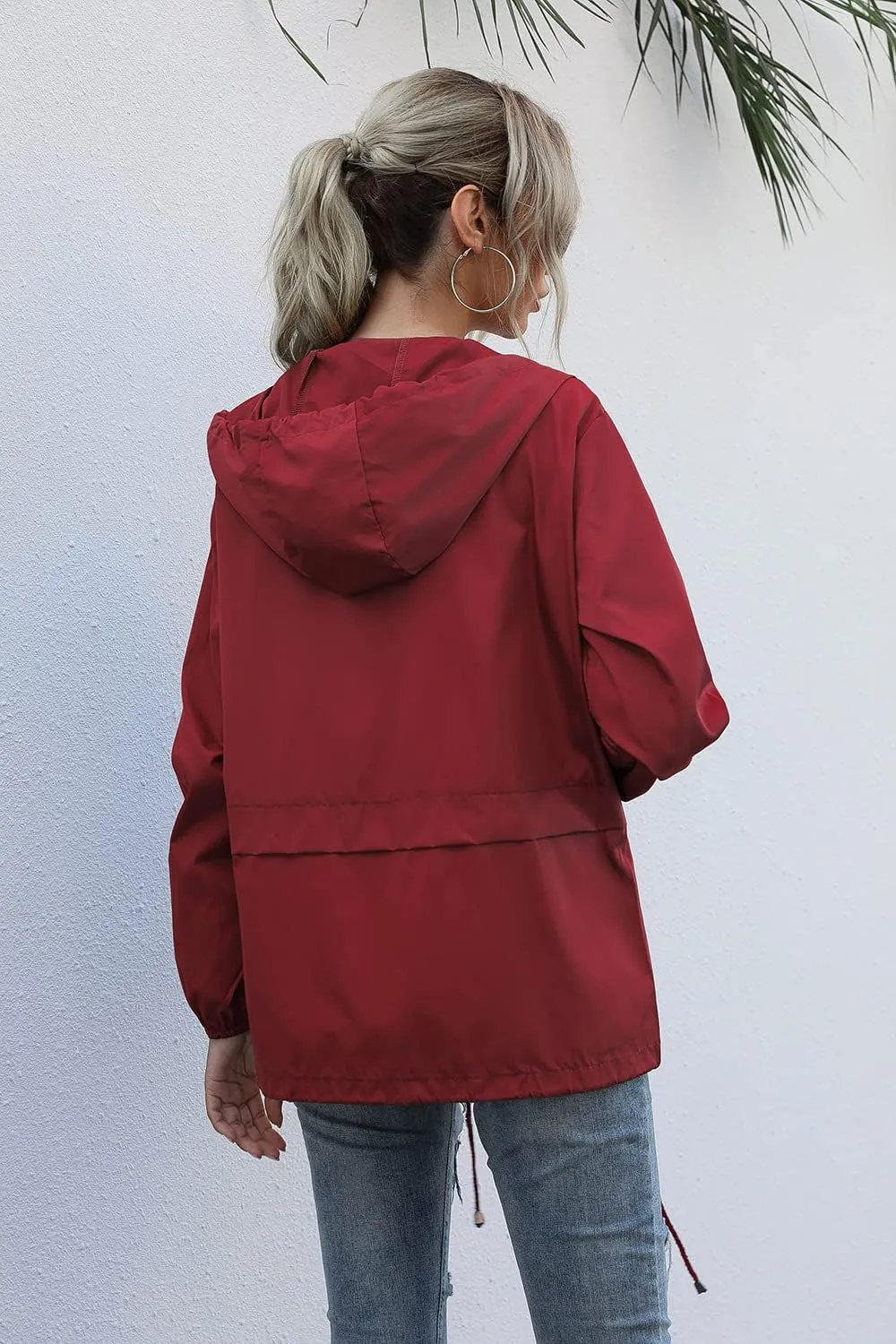 FRMUIC Rain Jackets for Women Waterproof Lightweight Hooded Rain Coats for Hiking Travel Outdoor Windbreaker Travel Jacket