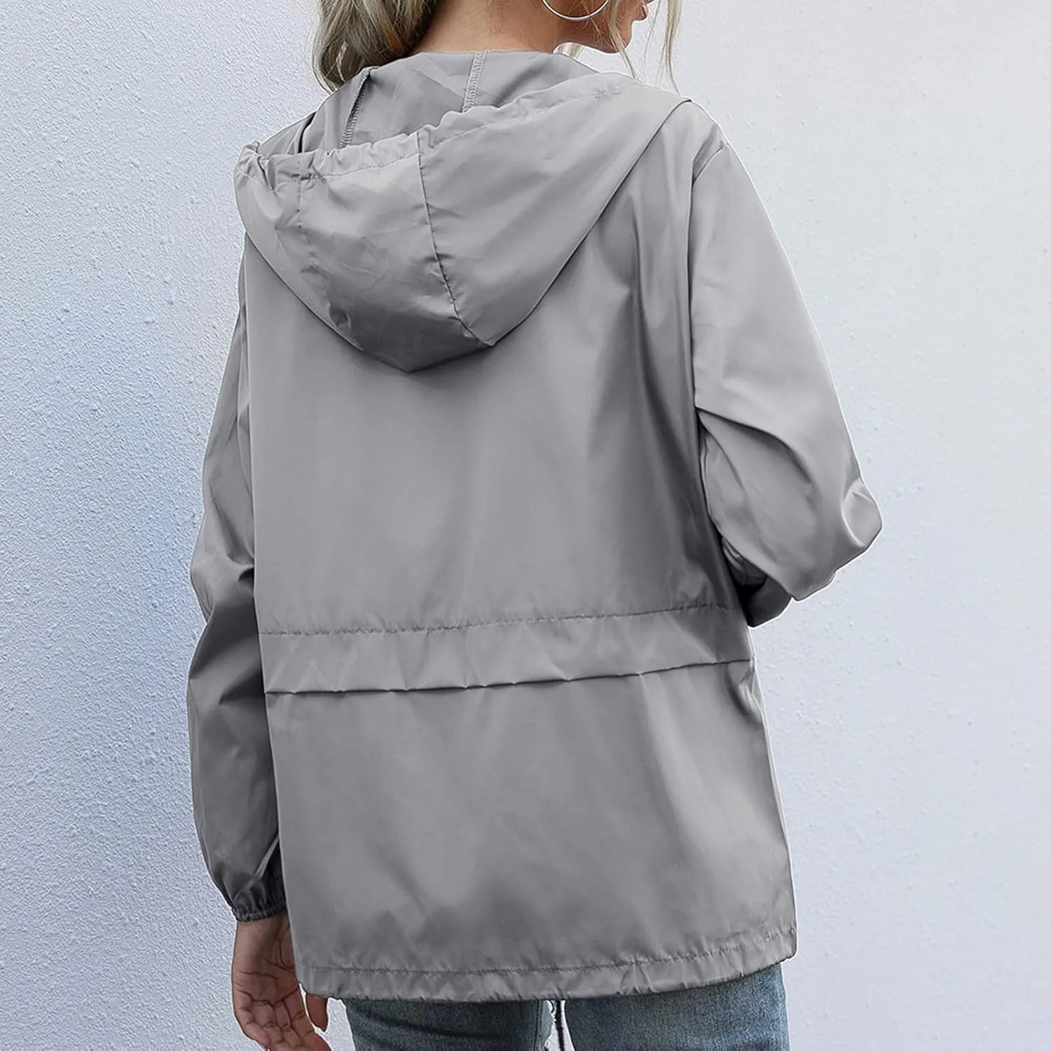 FRMUIC Rain Jackets for Women Waterproof Lightweight Hooded Rain Coats for Hiking Travel Outdoor Windbreaker Travel Jacket