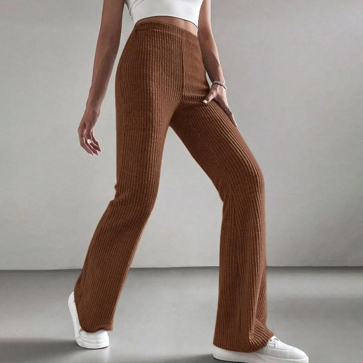FZVYD Women's Casual Joggers Sweatpants Baggy Wide Straight Leg Loose Elastic Waist Drawstring Pants Trousers with Pockets