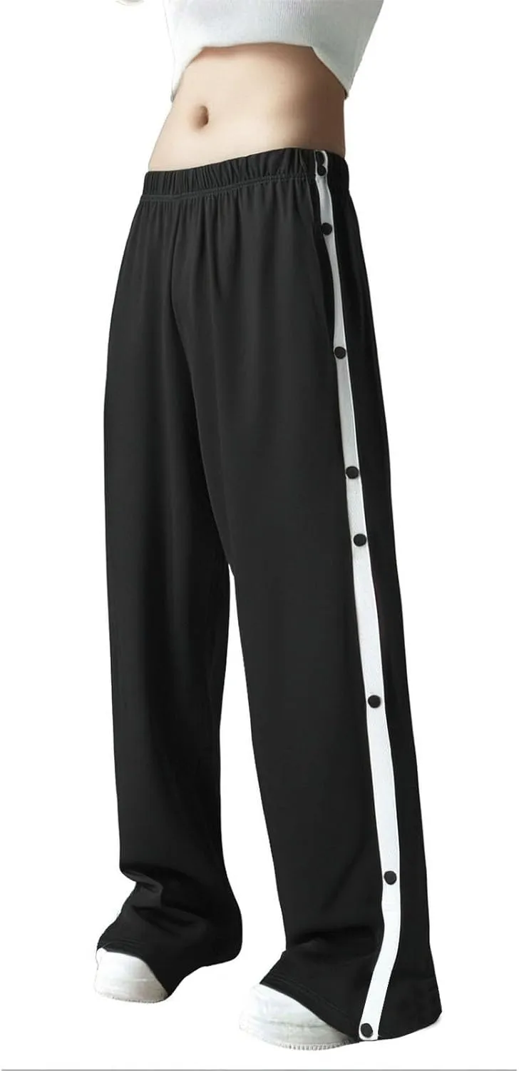 FZVYD Women's Casual Joggers Sweatpants Baggy Wide Straight Leg Loose Elastic Waist Drawstring Pants Trousers with Pockets