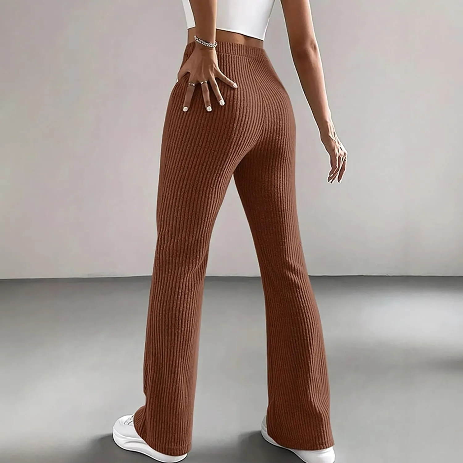 FZVYD Women's Casual Joggers Sweatpants Baggy Wide Straight Leg Loose Elastic Waist Drawstring Pants Trousers with Pockets