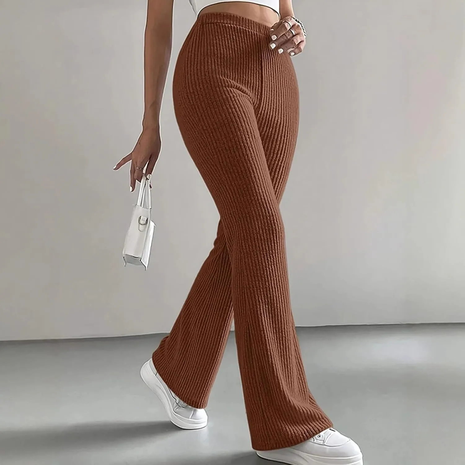 FZVYD Women's Casual Joggers Sweatpants Baggy Wide Straight Leg Loose Elastic Waist Drawstring Pants Trousers with Pockets