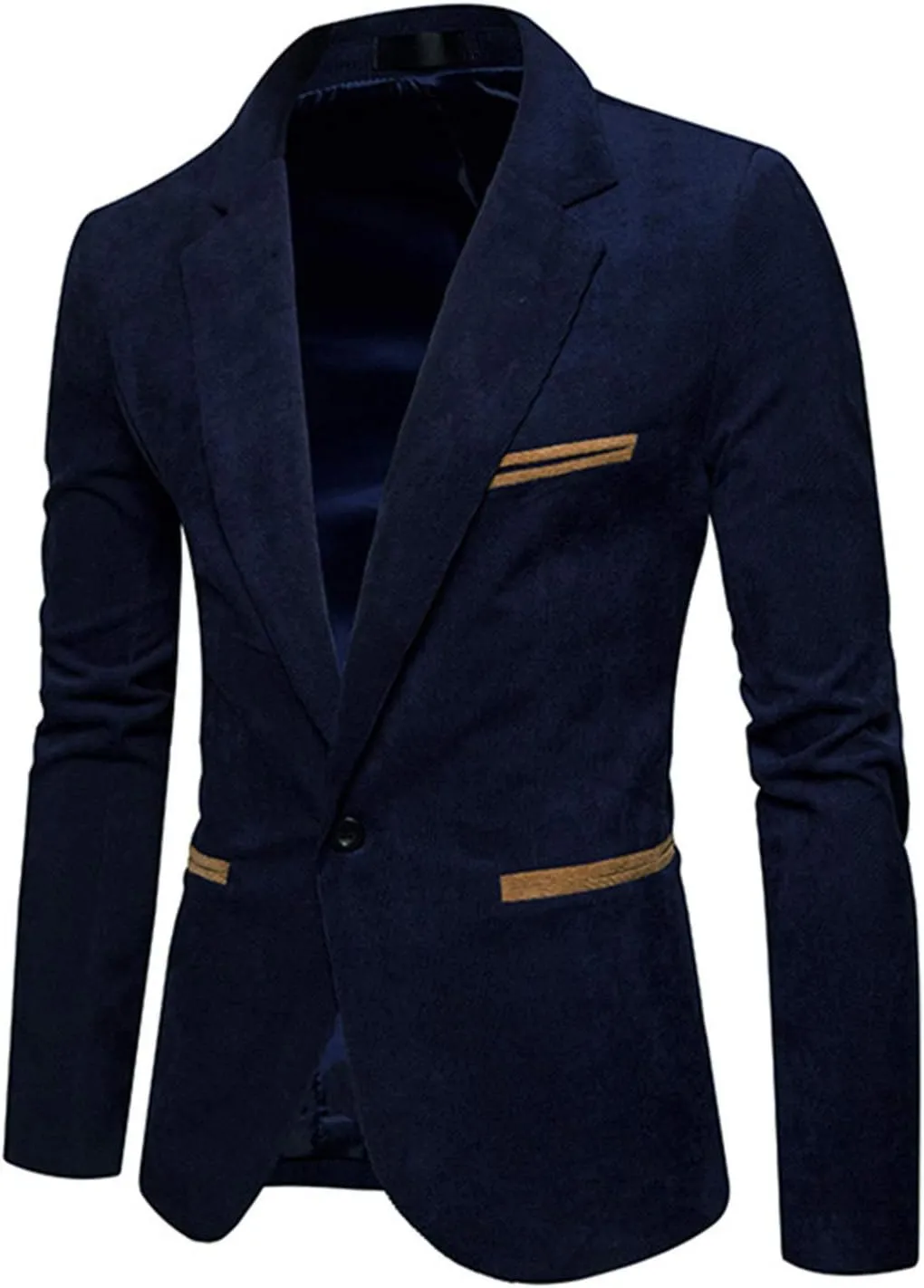 GATMSTZ Men Slim Fit Corduroy Suit Jackets Notch Lapel One Button Casual Blazers