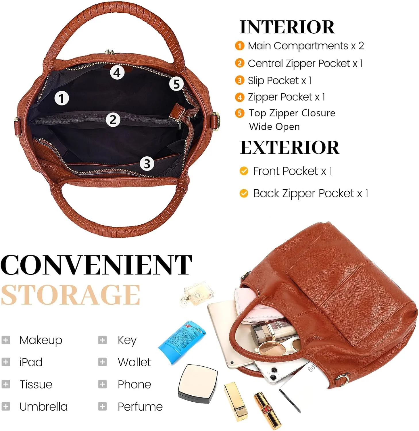 Genuine Leather Purses for Women Crossbody Shoulder Bags Designer Handbags Top Handle Satchel Bag