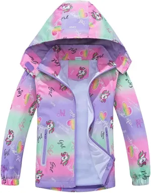 Girls Boys Light Jackets Kids Raincoat Waterproof Hooded Breathable Windbreakers Outerware Softshell