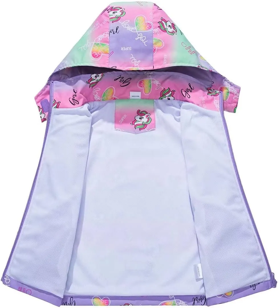 Girls Boys Light Jackets Kids Raincoat Waterproof Hooded Breathable Windbreakers Outerware Softshell
