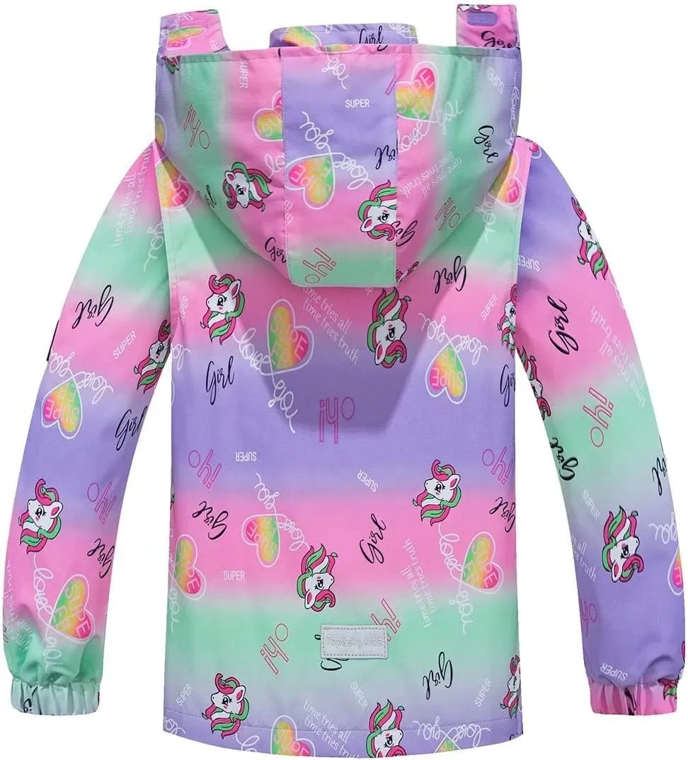 Girls Boys Light Jackets Kids Raincoat Waterproof Hooded Breathable Windbreakers Outerware Softshell
