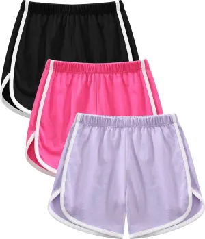 Girls Dolphin Shorts, Athletic Running Shorts for 5-16 Years