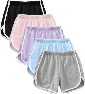 Girls Dolphin Shorts, Athletic Running Shorts for 5-16 Years