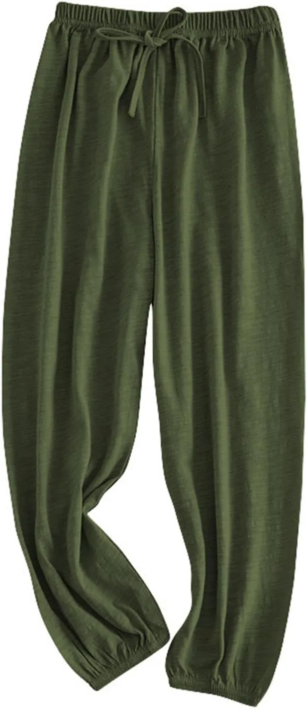 Girls Solid Color Lightweight Baggy Joggers Elastic Waist Sweatpants Kids Cotton Pants Loose Casual Joggers Pants