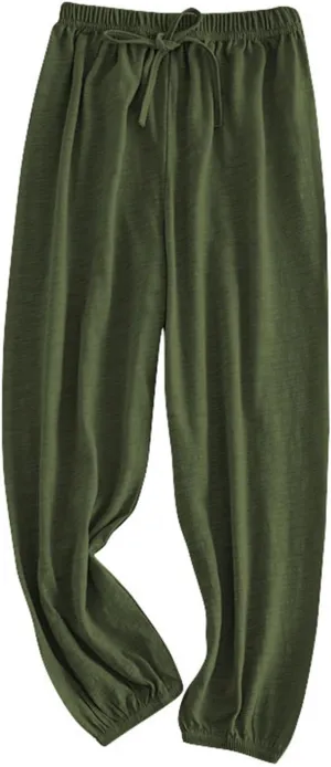 Girls Solid Color Lightweight Baggy Joggers Elastic Waist Sweatpants Kids Cotton Pants Loose Casual Joggers Pants