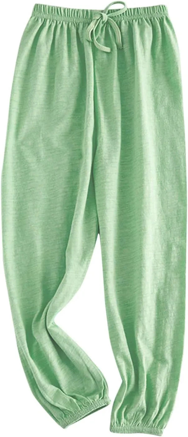 Girls Solid Color Lightweight Baggy Joggers Elastic Waist Sweatpants Kids Cotton Pants Loose Casual Joggers Pants