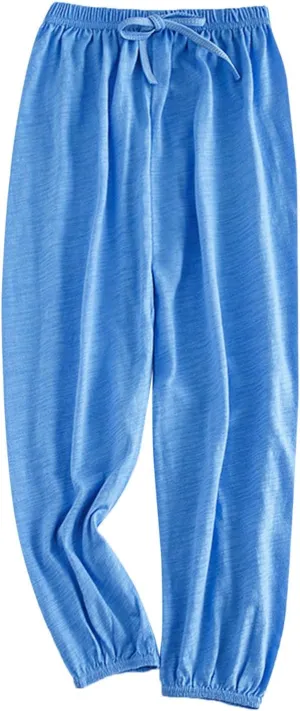 Girls Solid Color Lightweight Baggy Joggers Elastic Waist Sweatpants Kids Cotton Pants Loose Casual Joggers Pants