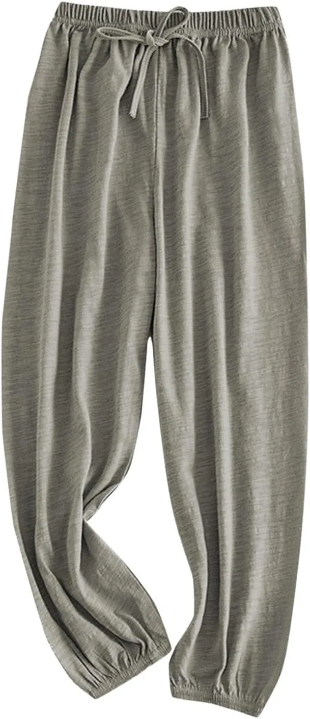 Girls Solid Color Lightweight Baggy Joggers Elastic Waist Sweatpants Kids Cotton Pants Loose Casual Joggers Pants