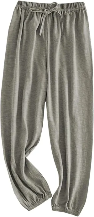 Girls Solid Color Lightweight Baggy Joggers Elastic Waist Sweatpants Kids Cotton Pants Loose Casual Joggers Pants