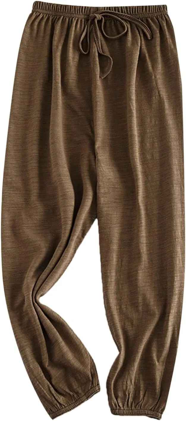 Girls Solid Color Lightweight Baggy Joggers Elastic Waist Sweatpants Kids Cotton Pants Loose Casual Joggers Pants