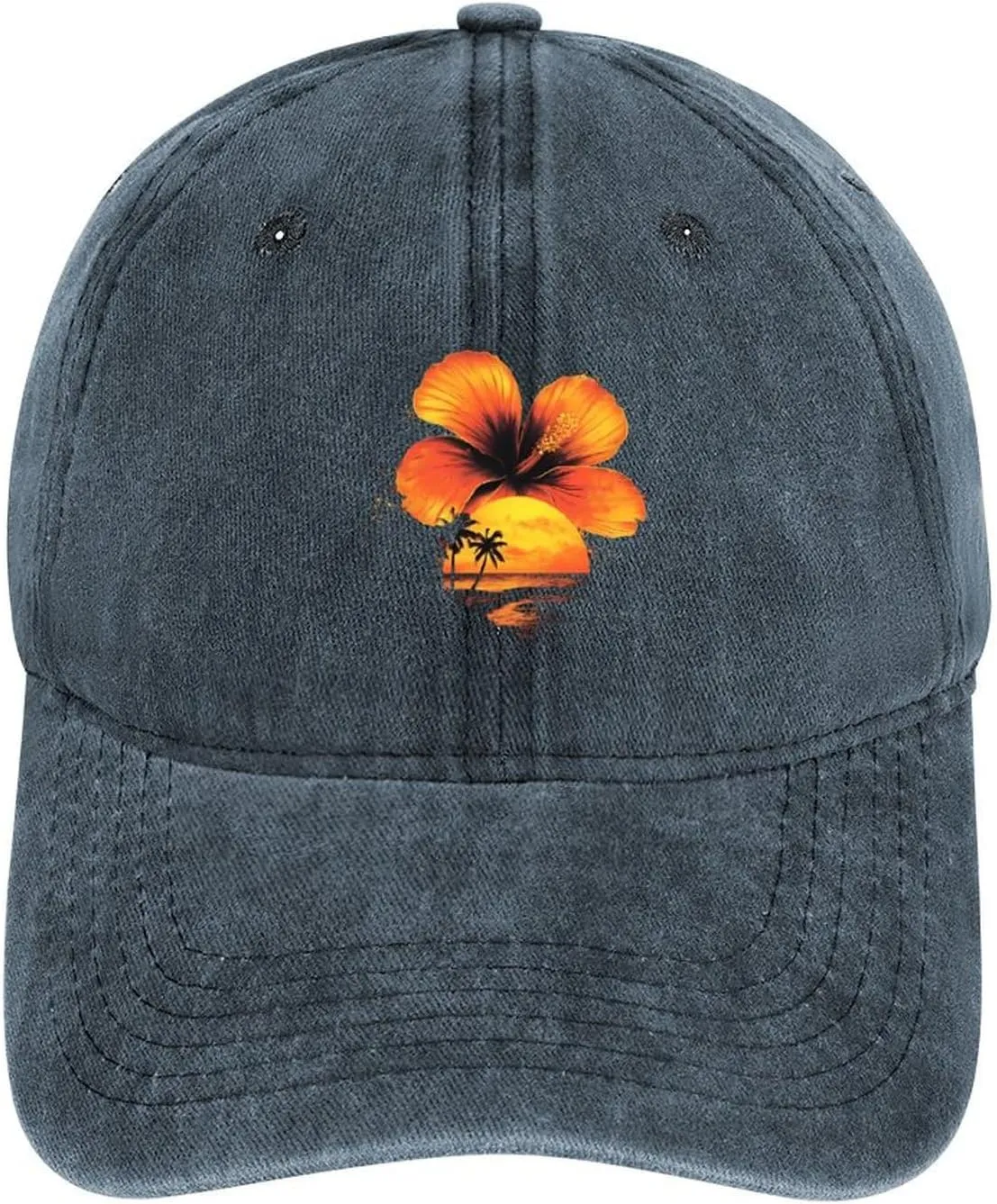 Hawaiian Hibiscus Sunset Flowers Baseball Cap Adjustable Classic Cotton Hat Washed Vintage Golf Plain Caps for Men Women