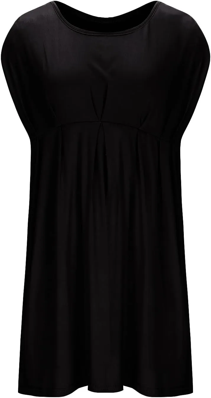 HGps8w Women's Maternity Dress Casual Loose Fit V Neck Sleeveless Ruffle Tank Soft Pregnancy Clothes