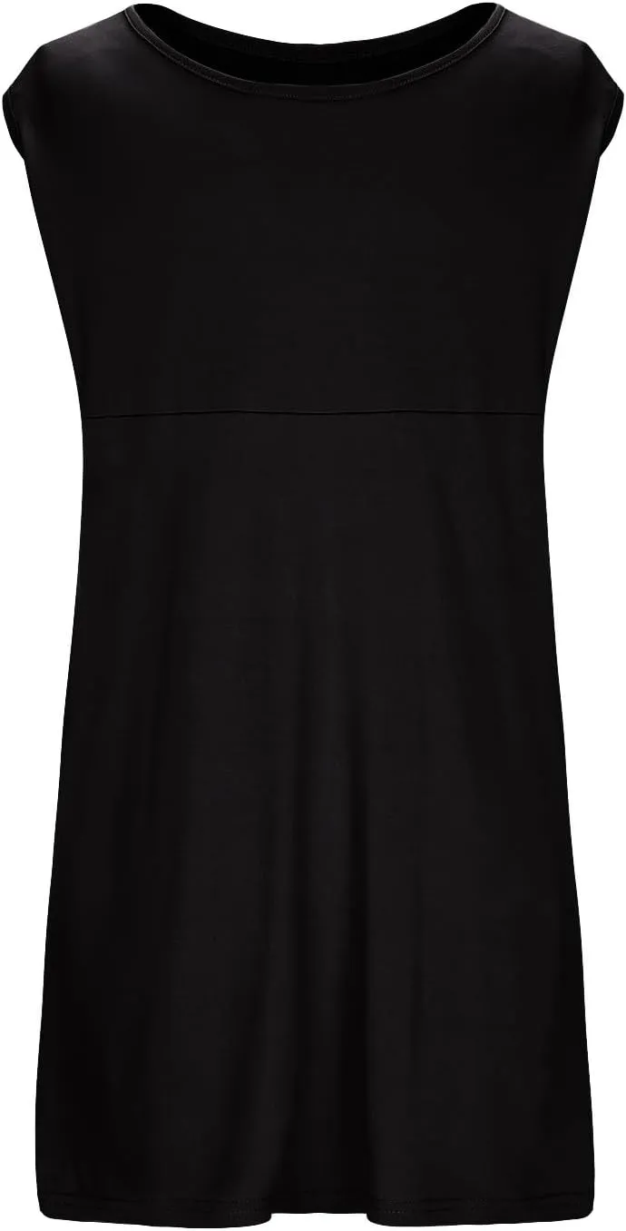 HGps8w Women's Maternity Dress Casual Loose Fit V Neck Sleeveless Ruffle Tank Soft Pregnancy Clothes