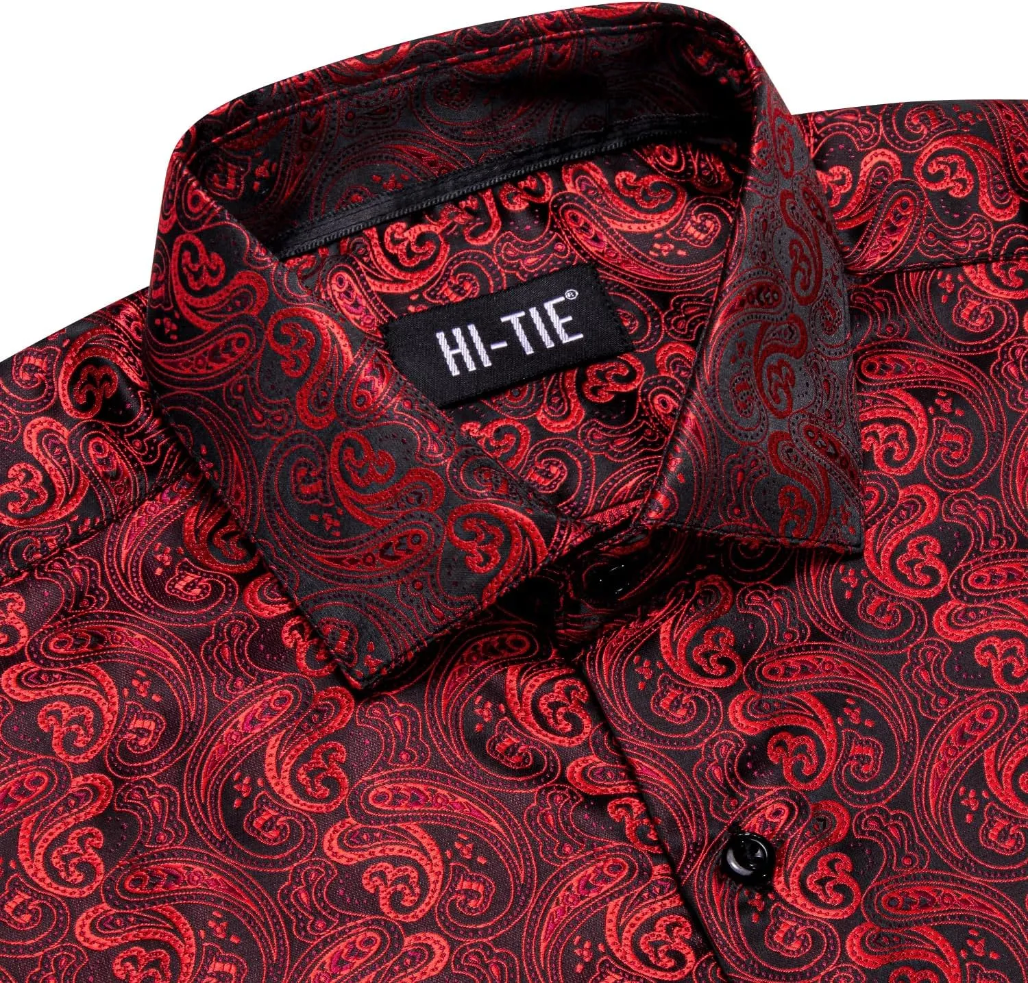 Hi-Tie Men Dress Shirts Long Sleeve Casual Button Down Regular Fit Shirts Formal Wedding Button Up Business Party Shirt
