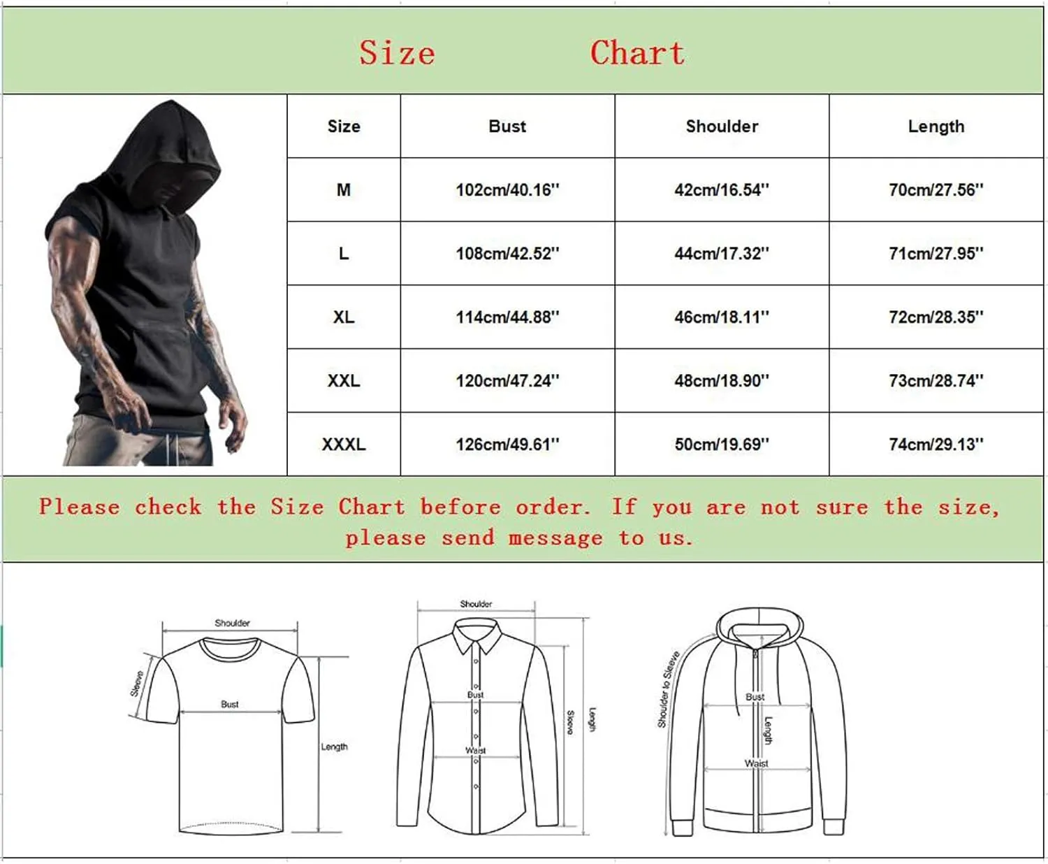 Hoodies for Men Men's Workout Sleeveless Shirts Muscle Hooded Tank Gym Fitness Quick Dry Sleeveless Hoodies Zip Tops