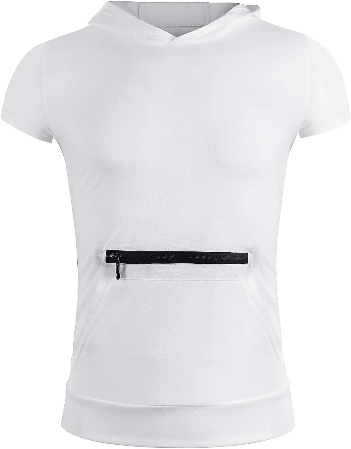Hoodies for Men Men's Workout Sleeveless Shirts Muscle Hooded Tank Gym Fitness Quick Dry Sleeveless Hoodies Zip Tops