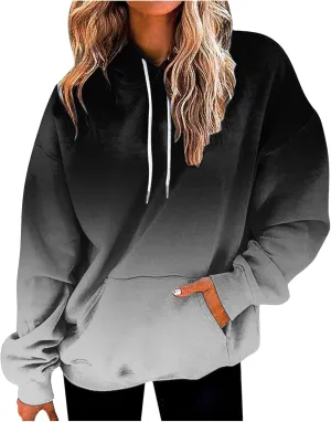 Hoodies for Women Tie Dye Oversized Sweatshirt Plus Size Loose Fit Cute Hoodie Drawstring Fall Pullover with Pocket