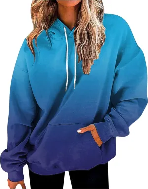 Hoodies for Women Tie Dye Oversized Sweatshirt Plus Size Loose Fit Cute Hoodie Drawstring Fall Pullover with Pocket