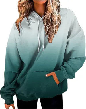 Hoodies for Women Tie Dye Oversized Sweatshirt Plus Size Loose Fit Cute Hoodie Drawstring Fall Pullover with Pocket
