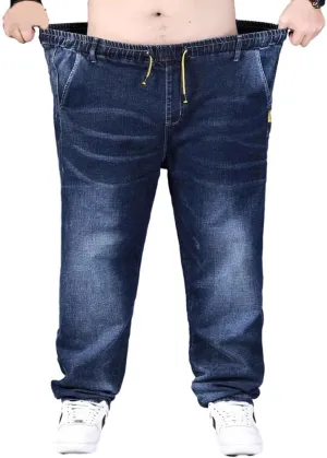 Jean Joggers for Men Loose Fit Elastic Waist Denim Pants