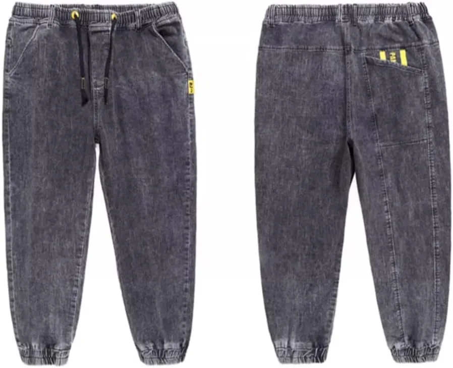 Jean Joggers for Men Loose Fit Elastic Waist Denim Pants