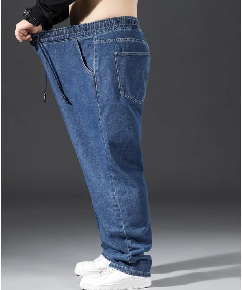 Jean Joggers for Men Loose Fit Elastic Waist Denim Pants