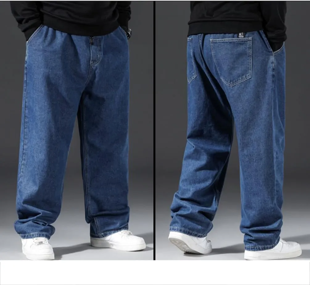 Jean Joggers for Men Loose Fit Elastic Waist Denim Pants