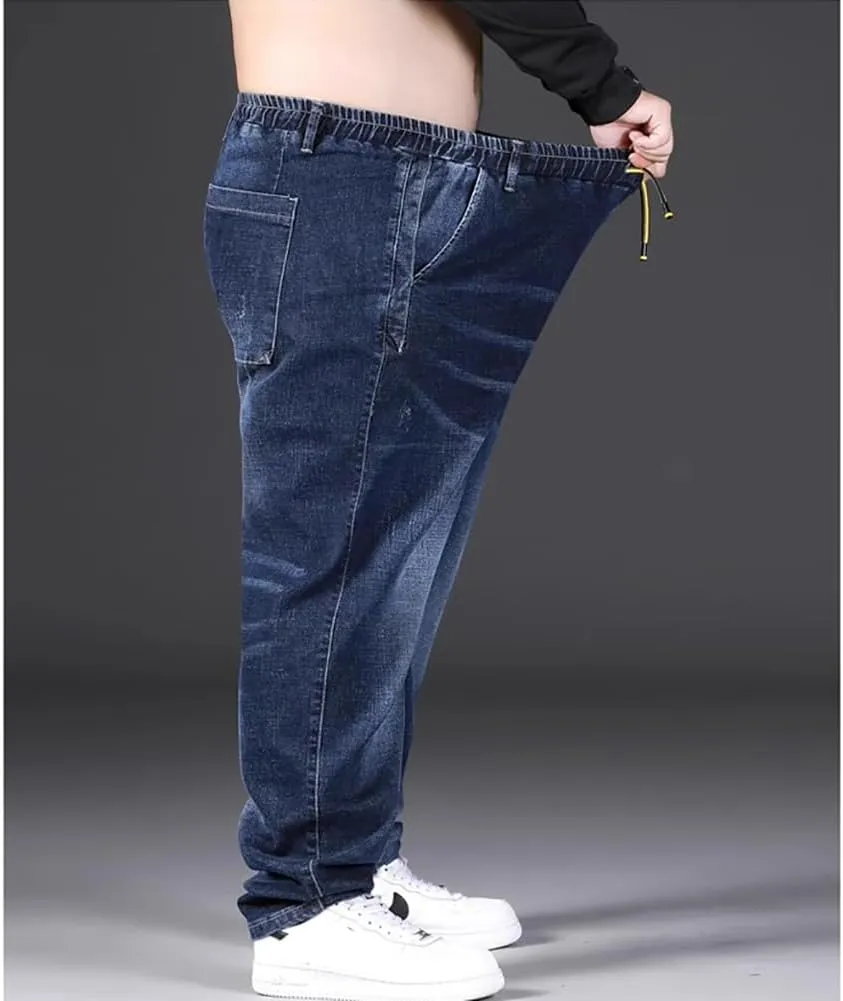 Jean Joggers for Men Loose Fit Elastic Waist Denim Pants