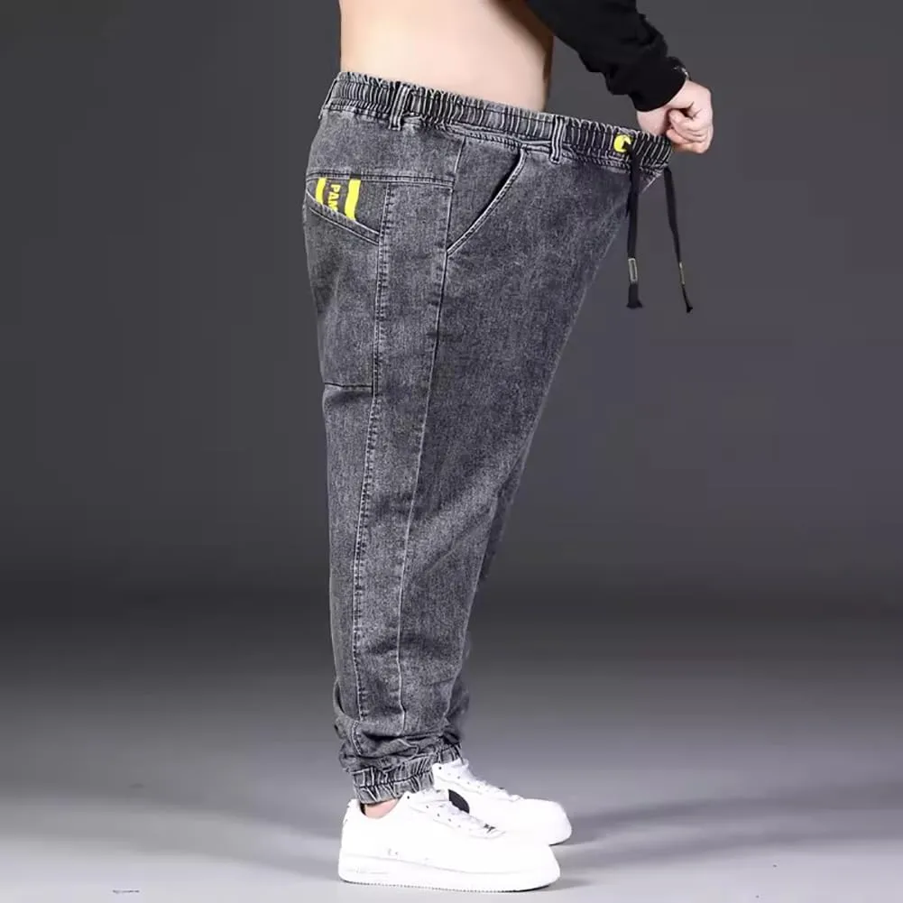 Jean Joggers for Men Loose Fit Elastic Waist Denim Pants