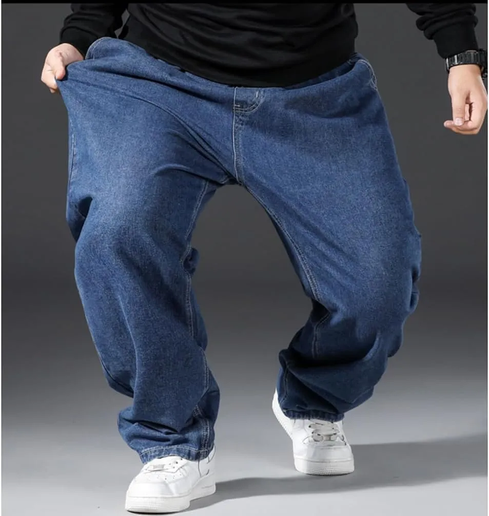 Jean Joggers for Men Loose Fit Elastic Waist Denim Pants