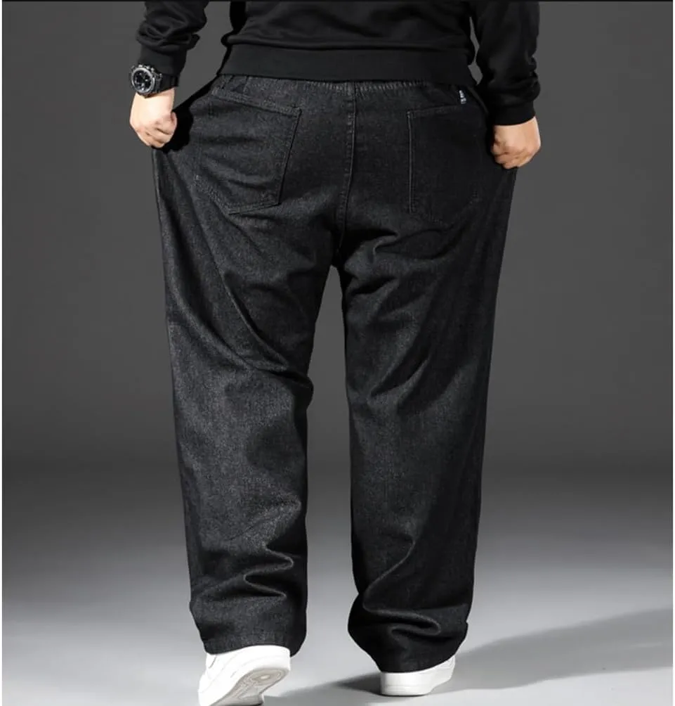Jean Joggers for Men Loose Fit Elastic Waist Denim Pants