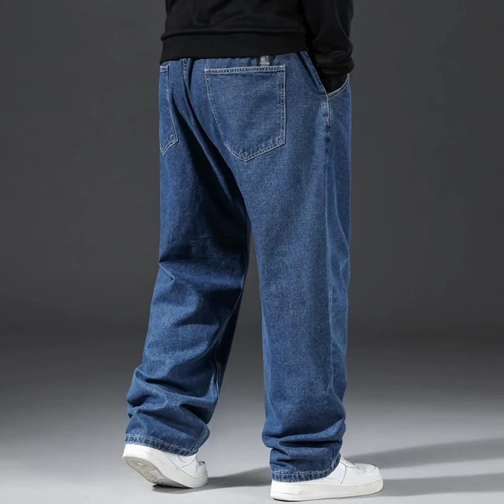 Jean Joggers for Men Loose Fit Elastic Waist Denim Pants