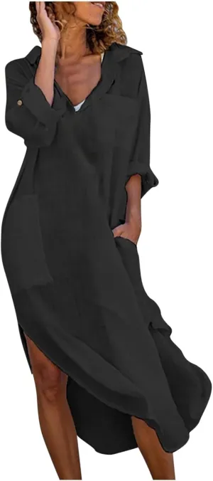 Juejuezi Summer Dresses for Women 2023 Cute Short Sleeve Fashion Beach Dress Linen Waist Tiered Classy Vacation Casual