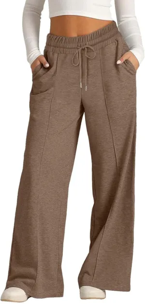 Kids Girls Wide Leg Baggy Sweatpants Cute Cargo Pants High Waisted Stretchy Joggers with Pocket Girl Joggers Clothes