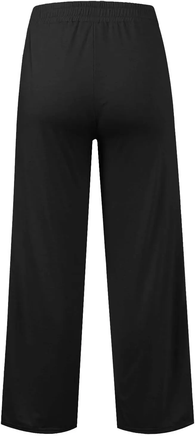 Kids Girls Wide Leg Baggy Sweatpants Cute Cargo Pants High Waisted Stretchy Joggers with Pocket Girl Joggers Clothes